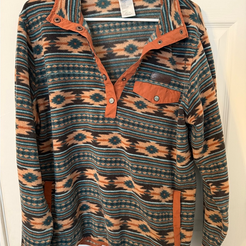 Cinch Multicolor Aztec Button-Up Pullover - image 1